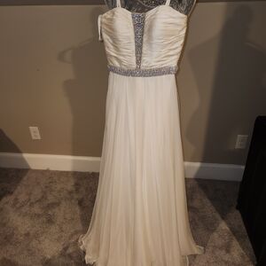 Sherri Hill Ivory Gown with Embellished Bodice